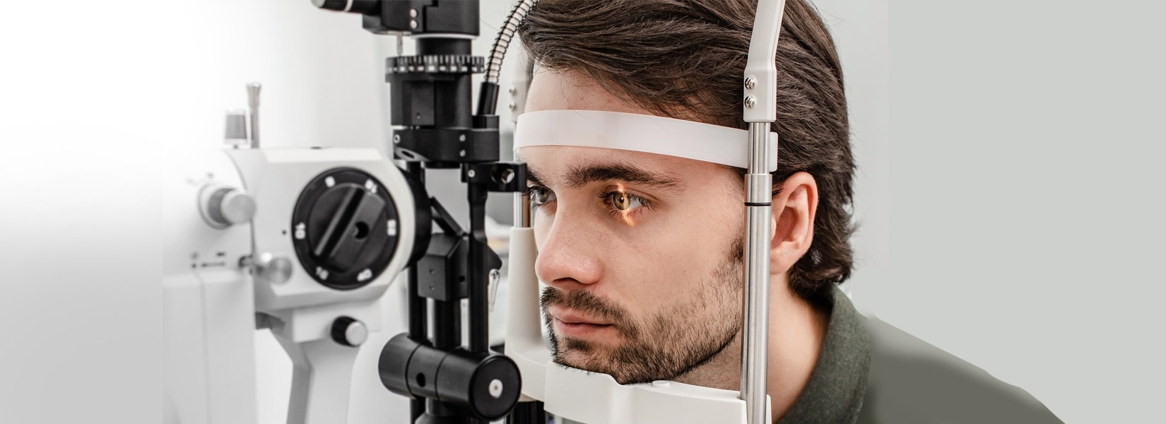 young man during eye exam in Andover